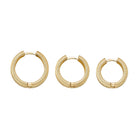 Ribbed Hoop Huggies Earrings 14K Solid Rose Gold | Stripe Huggy Hoops for Women - Hoop Earrings