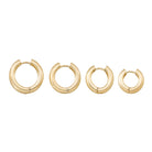 Round Hoop Huggies Earrings 14K Solid Gold | Minimalist Simple Huggy Hoops for Everyday Wear in 10 mm 11 mm 13 mm 15 mm