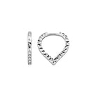 Triangle Diamond Cut Huggie Hoop Earrings 14K Solid Gold | Pear Shape Geometric Diamond-Cut Huggies for Women - Single