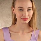 Triangle Diamond Cut Huggie Hoop Earrings 14K Solid Gold | Pear Shape Geometric Diamond-Cut Huggies for Women - Earrings