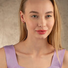 Triangle Diamond Cut Huggie Hoop Earrings 14K Solid Gold | Pear Shape Geometric Diamond-Cut Huggies for Women - Earrings