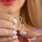 Triangle Diamond Cut Huggie Hoop Earrings 14K Solid Gold | Pear Shape Geometric Diamond-Cut Huggies for Women - Earrings